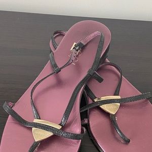 Authentic Gucci, silver logo flat sandals